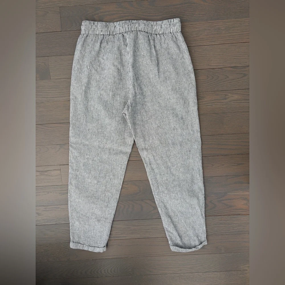 J.Crew Factory Striped Linen-Cotton Drawstring Pants Size 4 - Picture 3 of 3